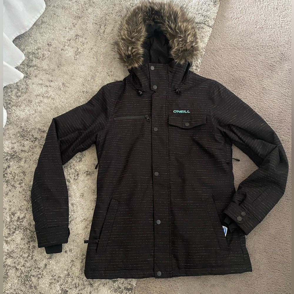 O’NEILL Black Snow Boarding / Ski Jacket. Waterproof Warm Like New Medium